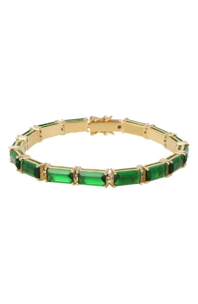 Kurt Geiger Emerald Baguette Crystal Tennis Bracelet