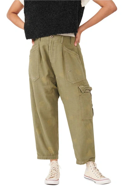 Free People Bay To Breakers Destroyed Cargo Trousers In Washed Pine