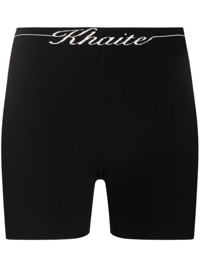 Khaite Bryant Logo Biker Shorts In Black