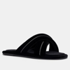 Torgeis Cecilia Crisscross Strap Slipper In Black