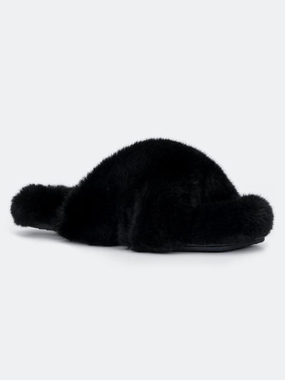 Torgeis Luna Faux Fur Slipper In Black