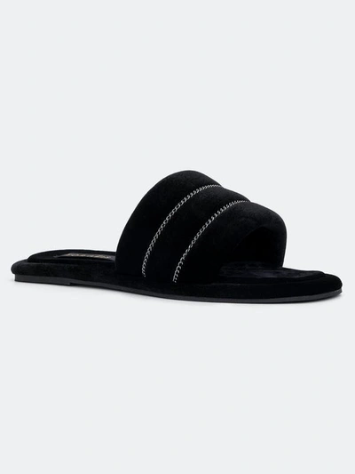 Torgeis Georgina Velvet Slipper In Black