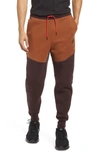 Nike Tech Fleece Jogger Sweatpants In Brown Basalt/ Pecan/ Black