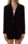 Endless Rose Velvet Blazer In Brown