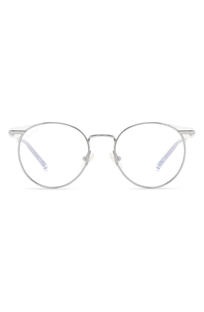 Diff Summit 53mm Round Optical Glasses In Silver / Clear