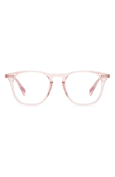 Diff Maxwell 49mm Small Round Optical Glasses In Azalea Crystal / Clear