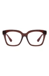 Diff Bella 54mm Square Optical Glasses In Festive Chestnut / Clear