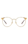 Diff Summit 53mm Round Optical Glasses In Gold / Clear