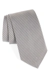 David Donahue Stripe Silk Tie In Black/ White