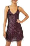 free people purple sequin dress Purple Sequin Mini Dress