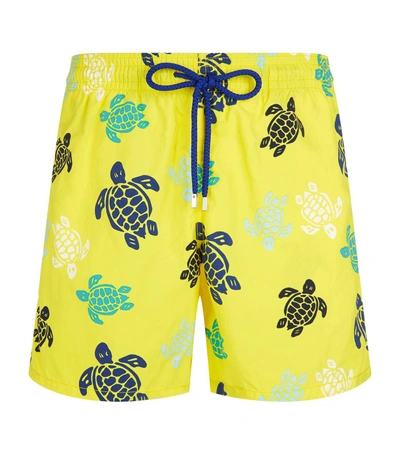 Vilebrequin Turtles Moorea Swim Shorts In Yellow