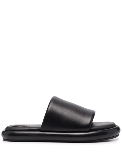 Proenza Schouler 20mm Pipe Leather Slide Sandals In Black