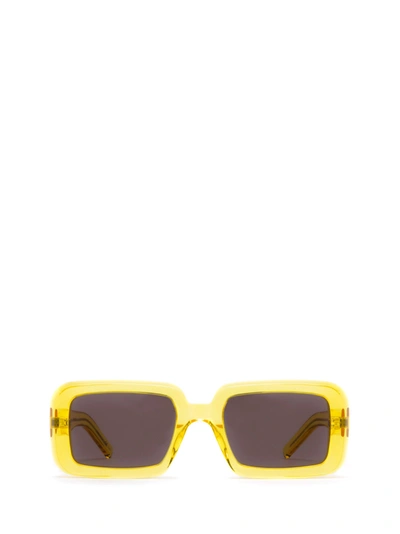 Saint Laurent Women's Sunrise Acetate Square-frame Sunglasses In Black,yellow