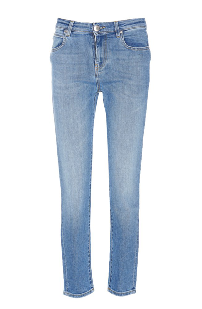 Pinko Zip-cuff Skinny Jeans In Blue