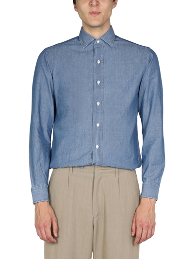 Salvatore Piccolo Denim Cotton Shirt In Blue