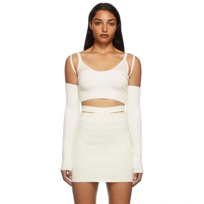 Adamo Off-white Strapless Top In 000 Ivory