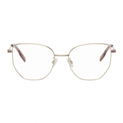 Mcq By Alexander Mcqueen Gold Metal Cat-eye Glasses In 005 Gold