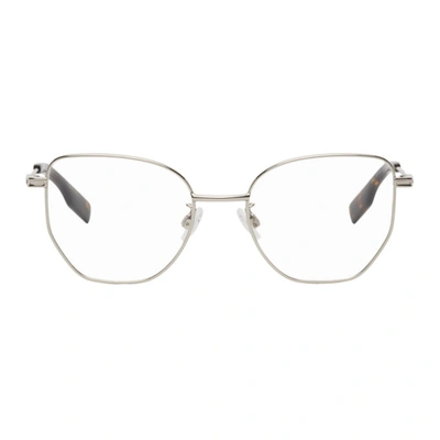 Mcq By Alexander Mcqueen Silver Metal Cat-eye Glasses In 001 Silver