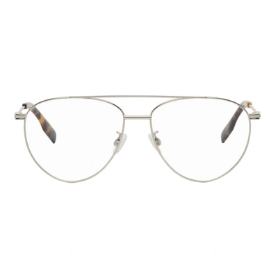 Mcq By Alexander Mcqueen Silver Metal Pilot Glasses In 003 Silver