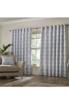 Paoletti Horto Eyelet Curtains (blue) (90in X 90in) (90in X 90in)