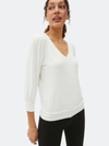 Michael Stars Gabriella V-neck Top In White