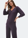 Michael Stars Gabriella V-neck Top In Purple