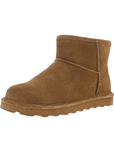 Bearpaw Alyssa Womens Suede Cold Weather Shearling Boots In Brown