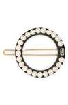 Alexandre De Paris Pearly Ring Side Barrette In Black