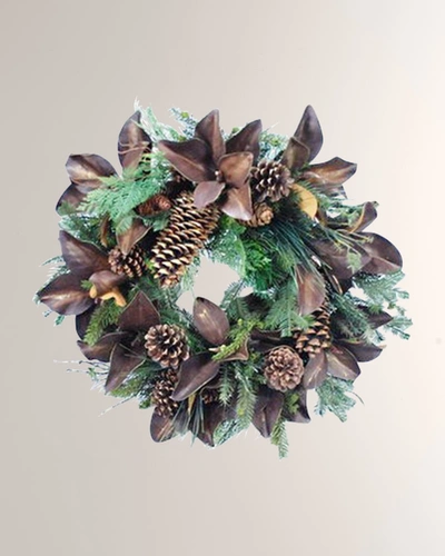 Winward Autumn Magnolia Leaf Wreath