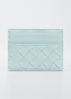 Bottega Veneta Intrecciato Leather Card Case In Blue