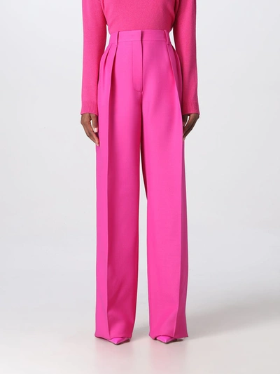 Valentino Pink Pp Trousers In Crepe Couture