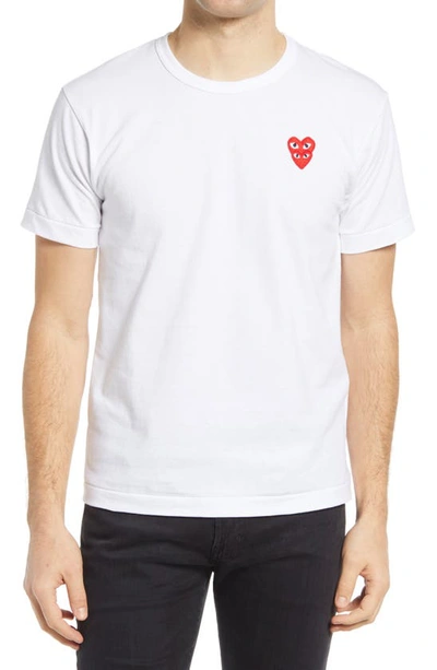 Comme Des Garçons Twin Hearts T-shirt In White