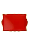 Vietri Florentine Gilt Tray In Red