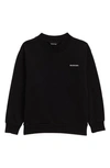 Balenciaga Kids' Logo Graphic Cotton Sweatshirt In Black