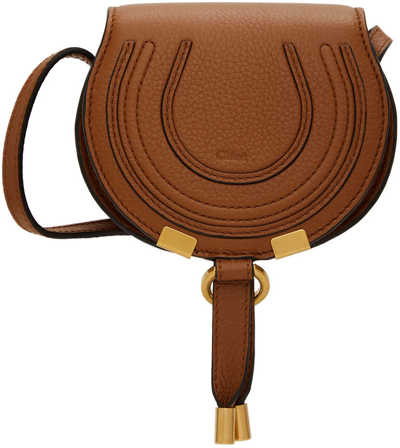 Chloé Tan Nano Marcie Saddle Bag In 25m Tan