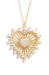 Shymi Cubic Zirconia Heart Pendant Necklace In Gold