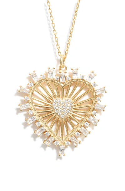 Shymi Cubic Zirconia Heart Pendant Necklace In Gold