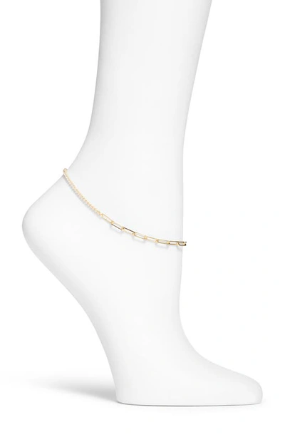 Shymi Split Chain Anklet In Gold/ White