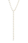 Shymi Cubic Zirconia Bezel Y-necklace In Gold/ White