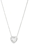 Shymi Heart Bezel Pendant Necklace In Silver/ White