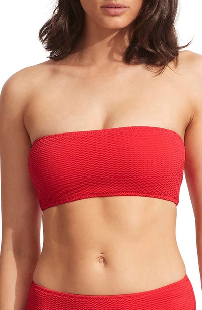 Seafolly Sea Dive Tube Swim Top In Chilli Red