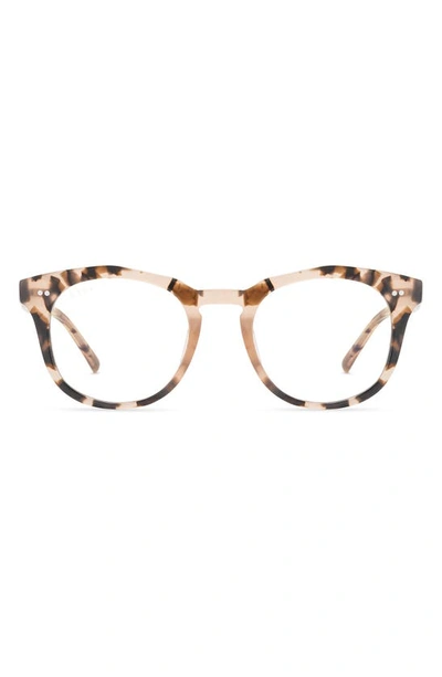 Diff 50mm Small Round Optical Glasses In Himalayan Tort / Clear