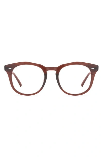 Diff 50mm Small Round Optical Glasses In Chestnut Crystal / Clear