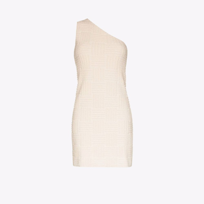 Bottega Veneta One-shoulder Terry Minidress In Beige