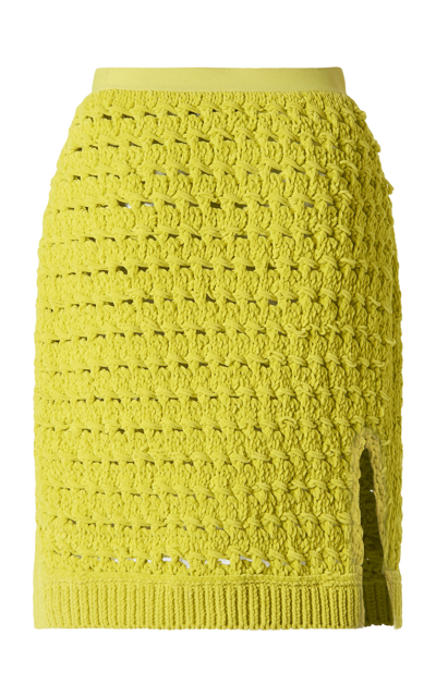 Bottega Veneta Cable-knit Chenille Mini Skirt In Green