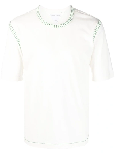 Bottega Veneta Contrast-stitch T-shirt In White | ModeSens