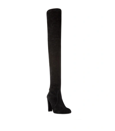 Stuart Weitzman Suede Highland Over-the-knee Boots 90 In Black