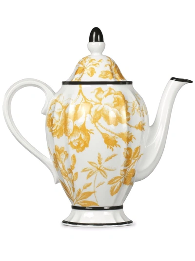 Gucci Herbarium Floral Porcelain Coffee Pot In Sunset, Yellow