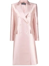 Alberta Ferretti Double-breasted Coat With Slits - Atterley In Pink