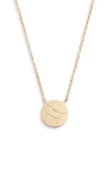Knotty Aquarius Zodiac Pendant Necklace In Gold